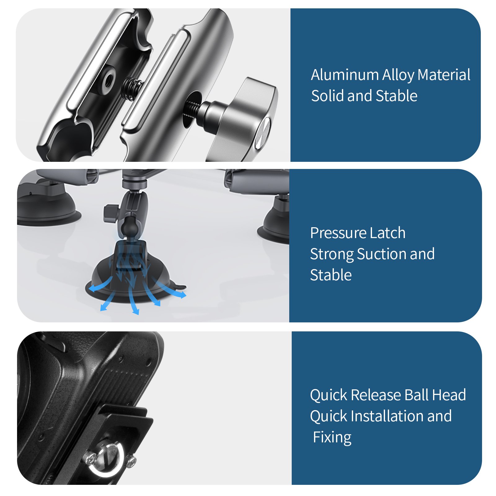 TELESIN 3 Kollu Suction Cup