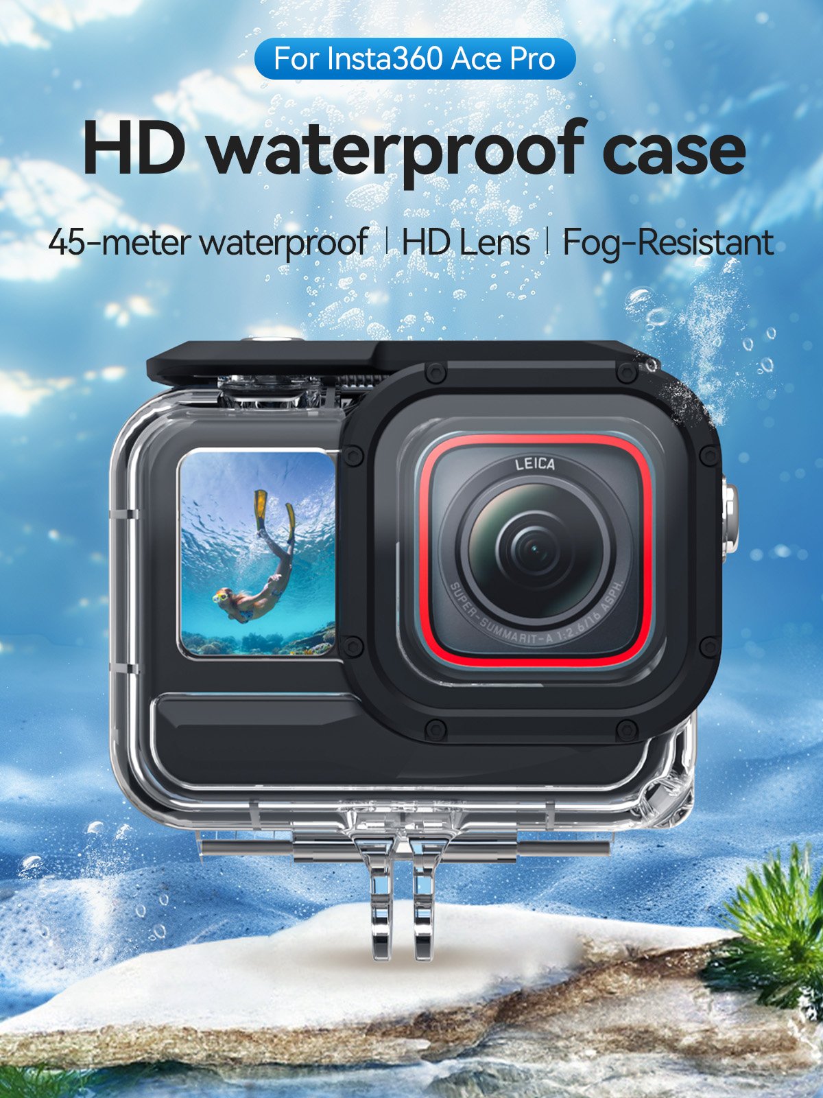 TELESIN Insta360 Ace Pro - Ace Pro 2 Uyumlu Waterproof Case