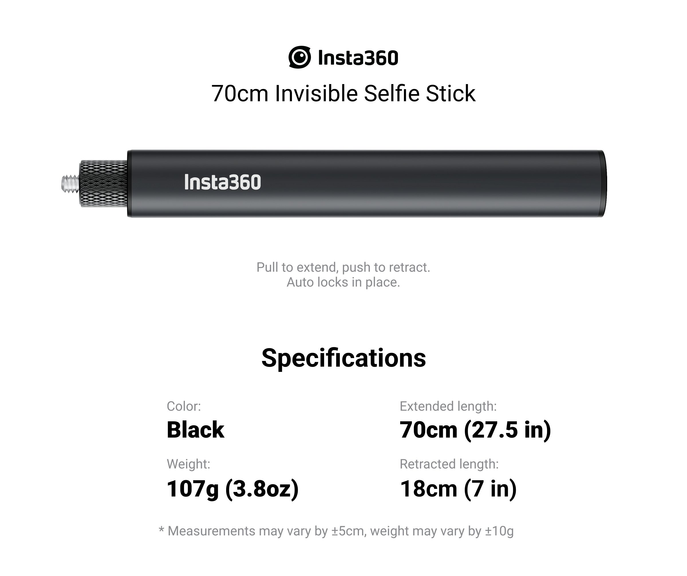 Insta360 70cm Invisible Selfie Stick