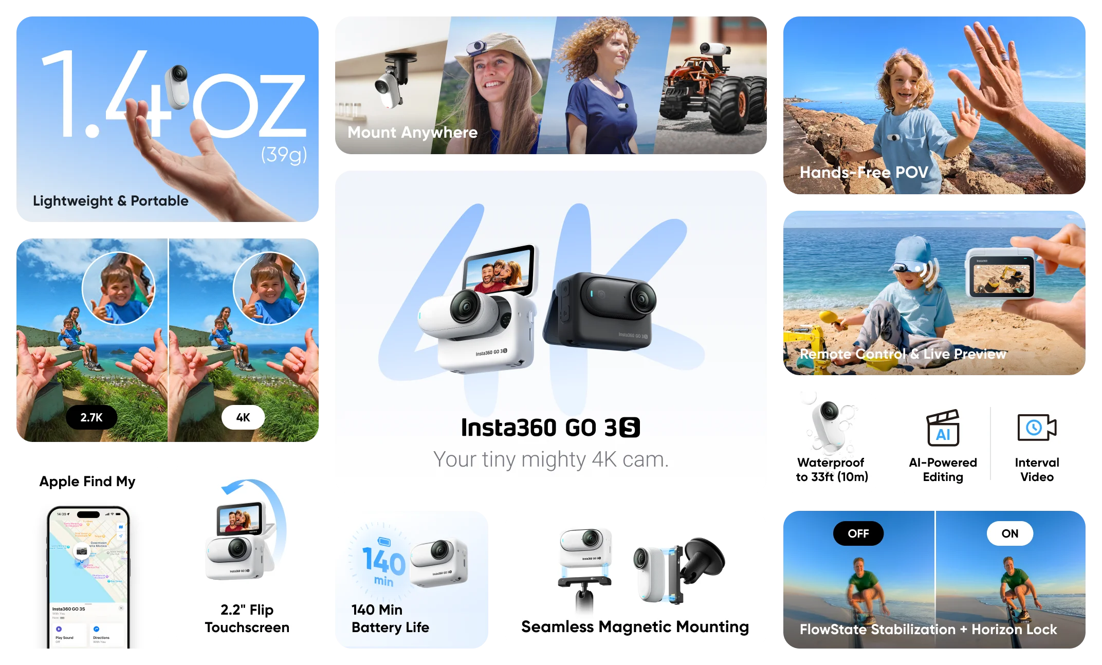 Insta360 Go 3S aksiyon kamera