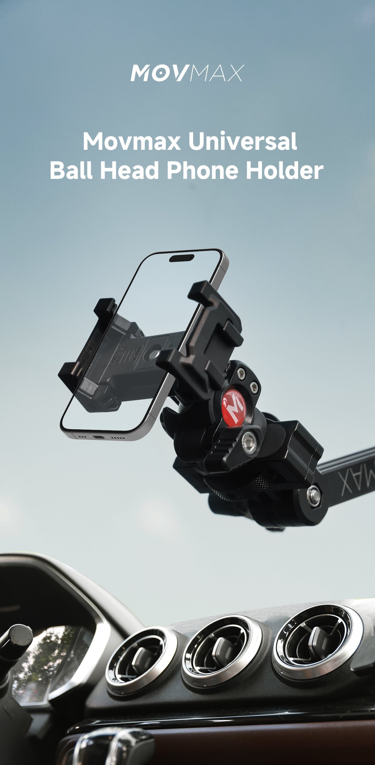 Movmax Universal Ball Head Phone Holder 