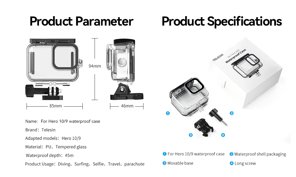 gopro hero12 su geçirmez kılıf