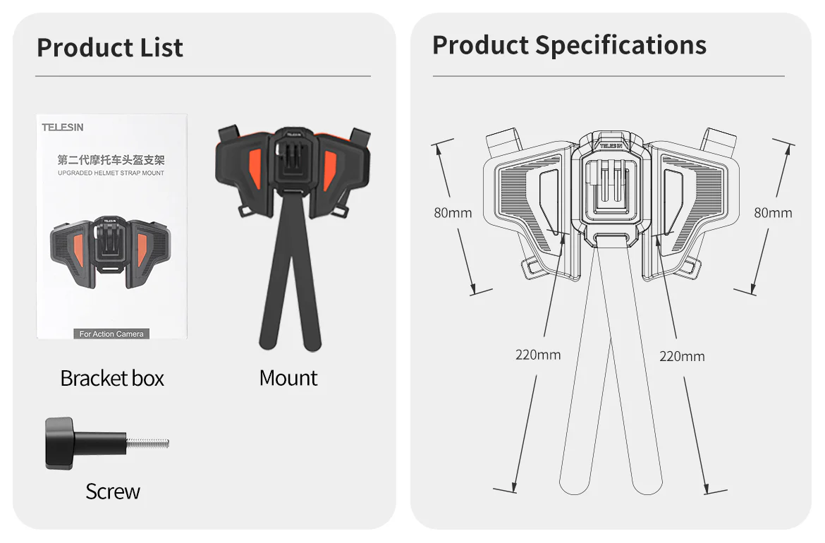 Telesin Motorcycle Helmet Bracket (2)