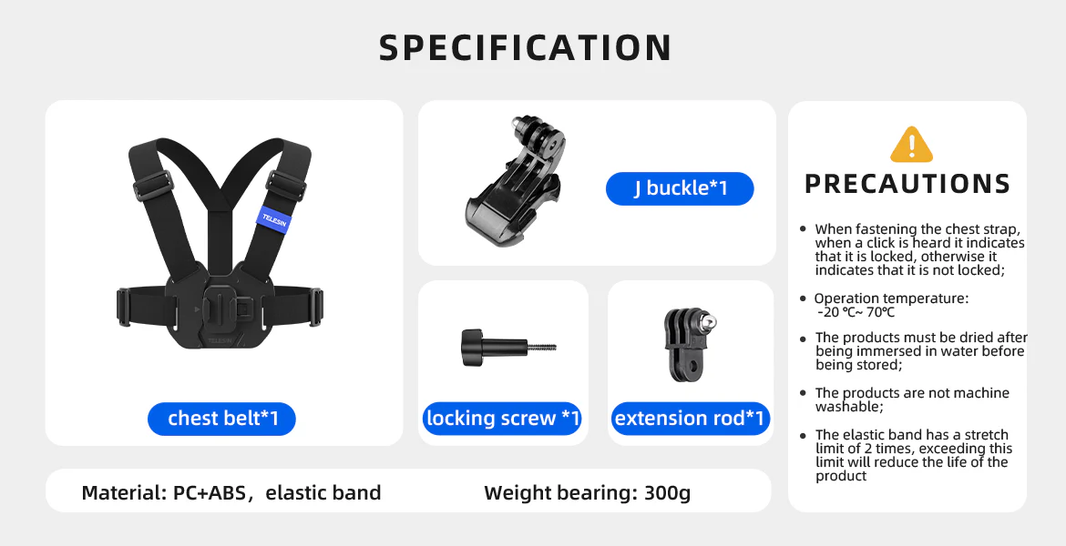 Telesin chest strap mount