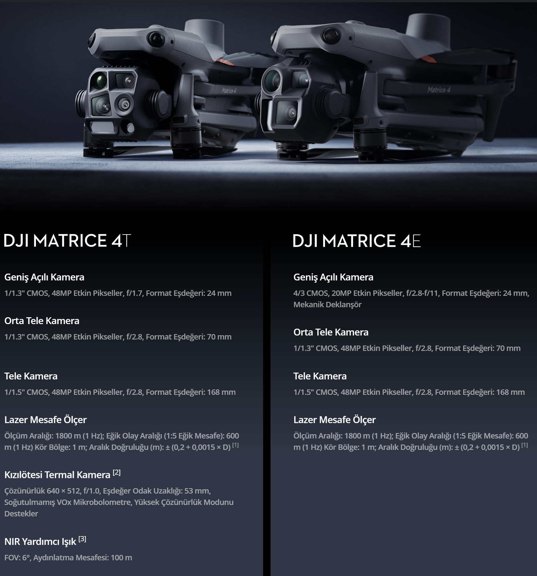 DJI Matrice 4t VS Matrice 4E Serisi