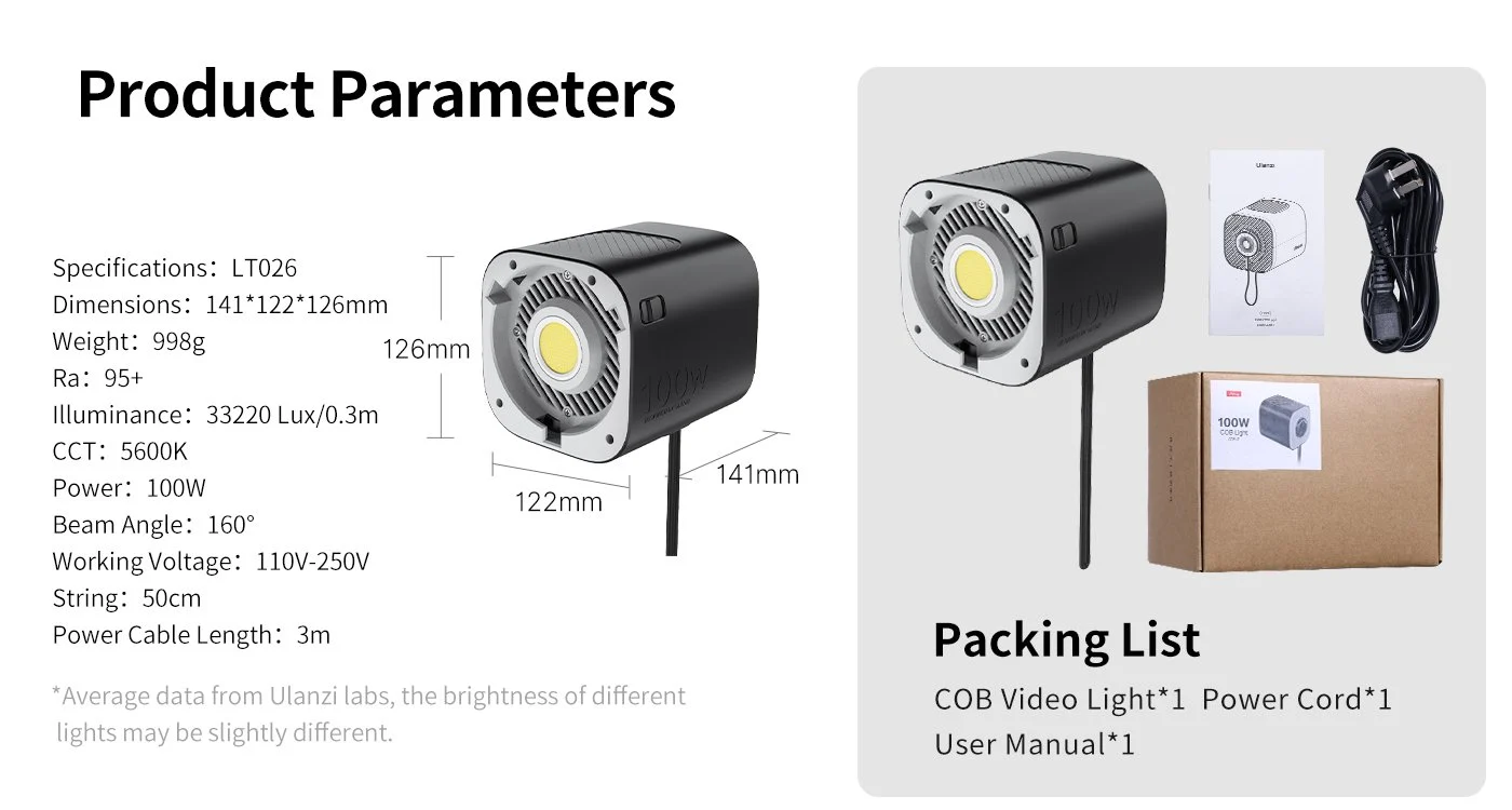 Ulanzi 100W COB Video Led Işık (LT026)